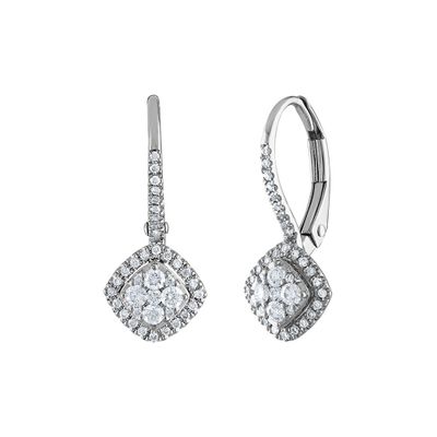 Marquise-Shaped Diamond Drop Earrings in 10K White Gold (1/2 ct. tw.)