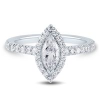 Lab Grown Diamond Marquise Halo Engagement Ring 14K White Gold (1 1/4 ct. tw.)