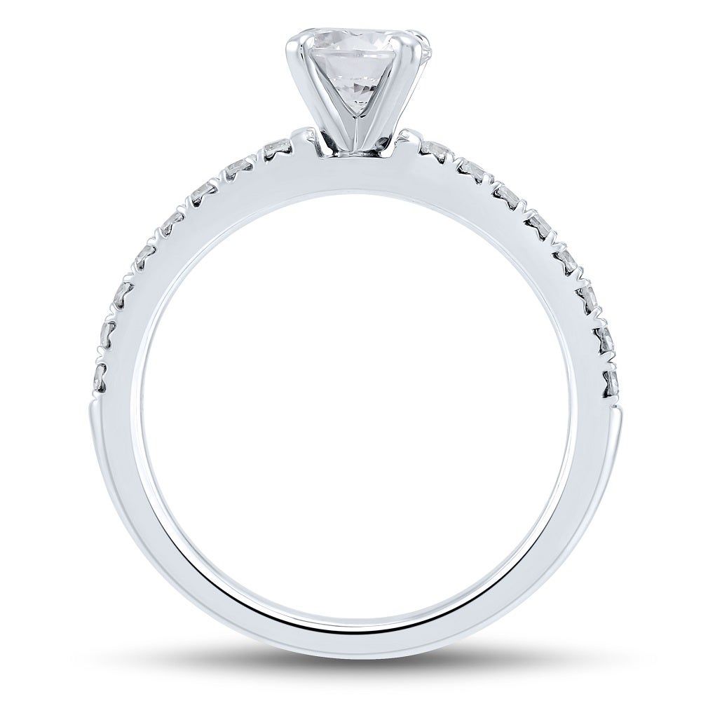 Lab Grown Diamond Round Engagement Ring 14K White Gold (1 ct. tw.)