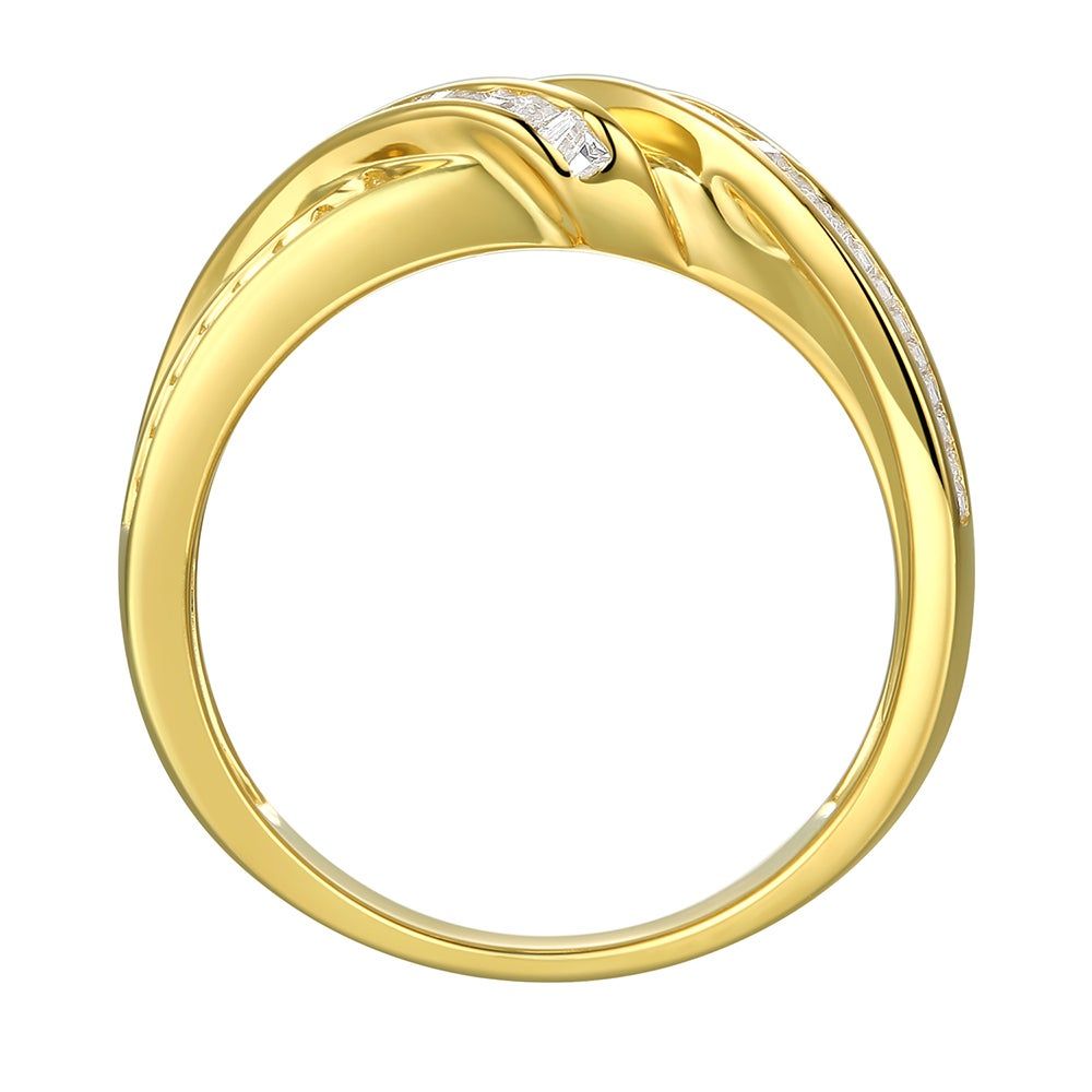 Baguette & Round Diamond Ring 10K Yellow Gold (1/3 ct. tw.)