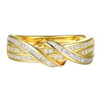 Baguette & Round Diamond Ring 10K Yellow Gold (1/3 ct. tw.)