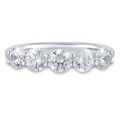 Lab Grown Diamond Five-Stone Anniversary Band 14K White Gold (1 1/2 ct. tw.)