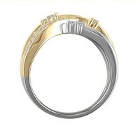 Diamond Crossover Ring 10K White & Yellow Gold (3/8 ct. tw.)