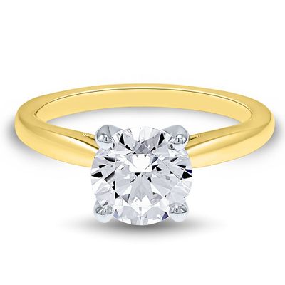 Lab Grown Diamond Round Solitaire Engagement Ring 14K Yellow Gold (1 ct.)