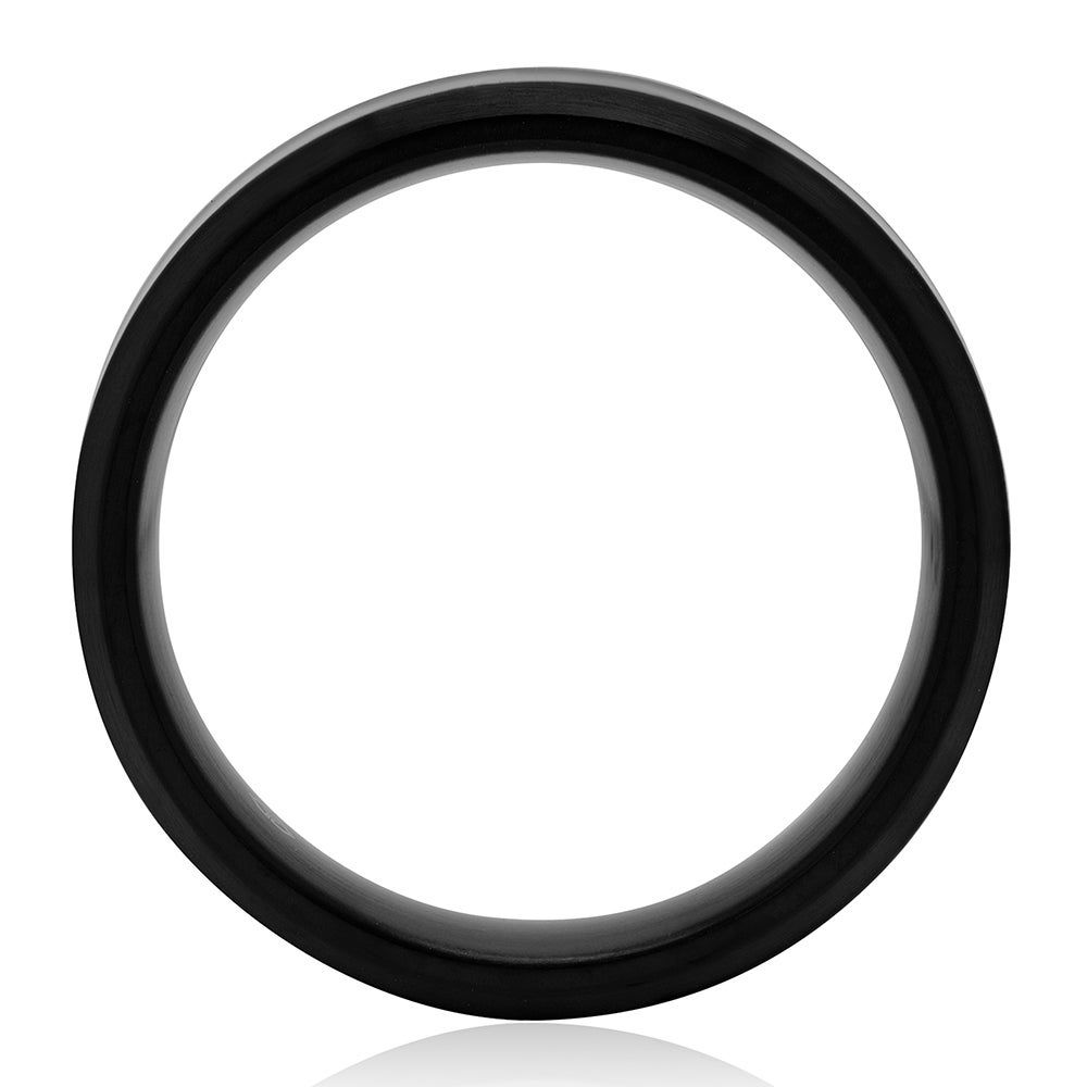 Menâs Camouflage Ring Black Ion-Plated Stainless Steel, 8mm
