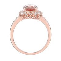 Pear-Shaped Morganite & Diamond Starburst Ring 10K Rose Gold (1/4 ct. tw.)