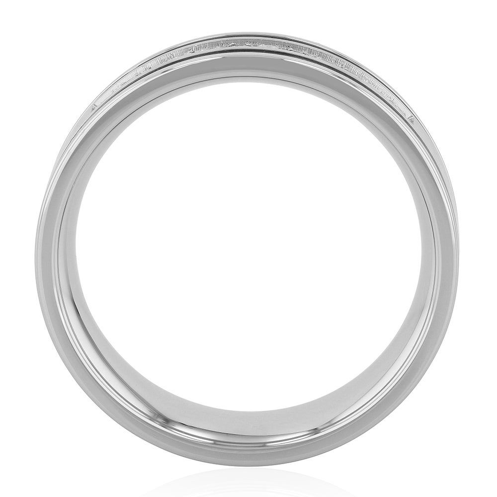 Menâs Diamond Ring Stainless Steel, 7mm (1/7 ct. tw.)