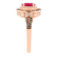 Oval Ruby & Diamond Ring 10K Rose Gold (1/3 ct. tw.)