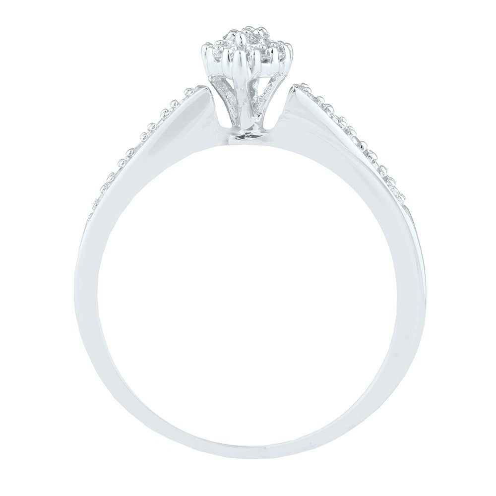 Marquise-Shaped Diamond Cluster Ring 10K White Gold (1/4 ct. tw.)