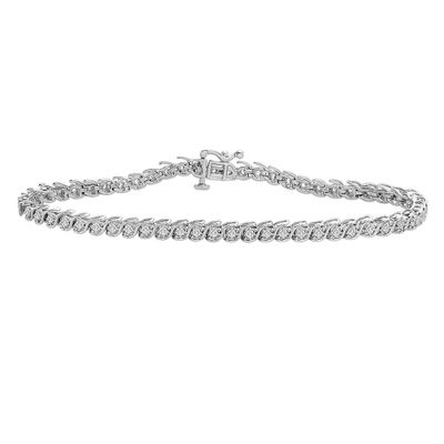 S-Link Diamond Tennis Bracelet in Sterling Silver (1 ct. tw.)