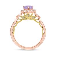 Pear-Shaped Rose De France Amethyst & Diamond Engagement Ring 14K Gold (1/3 ct. tw.)