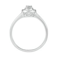 Diamond Promise Ring with & Milgrain Halo Sterling Silver (1/5 ct. tw.)