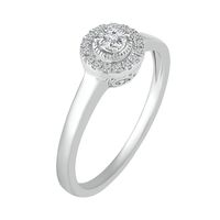 Diamond Promise Ring with & Milgrain Halo Sterling Silver (1/5 ct. tw.)