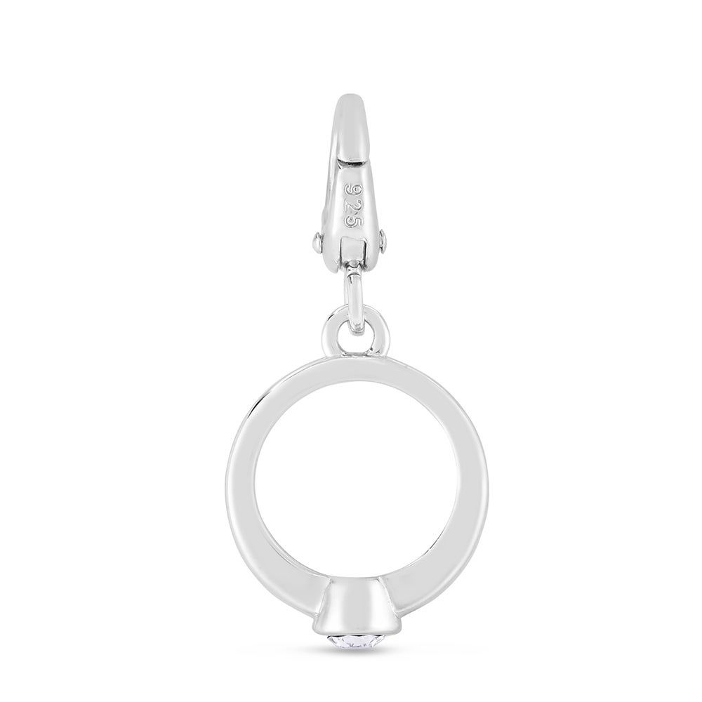 Engagement Ring Charm in Sterling Silver