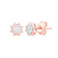 Diamond Starburst Stud Earrings in 10K Rose Gold (1/10 ct. tw.)