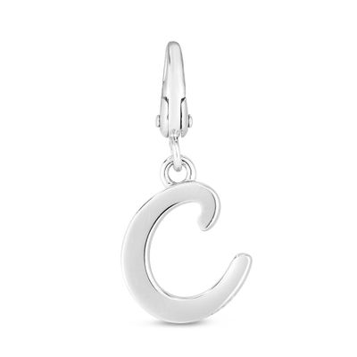 Letter C Charm in Sterling Silver