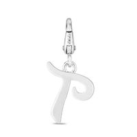 Letter T Charm in Sterling Silver