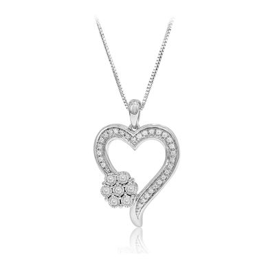 1/4 ct. tw. Diamond Heart Pendant in Sterling Silver
