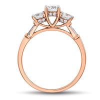 Round Three-Stone Diamond Engagement Ring 14K Rose Gold (1 ct. tw.)
