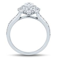 Round Diamond Sunburst Halo Engagement Ring 14K White Gold (1 ct. tw.)