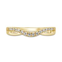 Diamond Contour Wedding Band 14K Gold (1/7 ct. tw