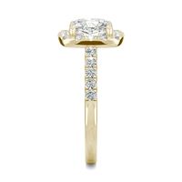 Moissanite Cushion-Cut Halo Ring 14K Yellow Gold (2 5/8 ct. tw.)