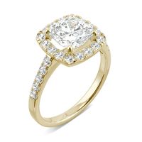 Moissanite Cushion-Cut Halo Ring 14K Yellow Gold (2 5/8 ct. tw.)