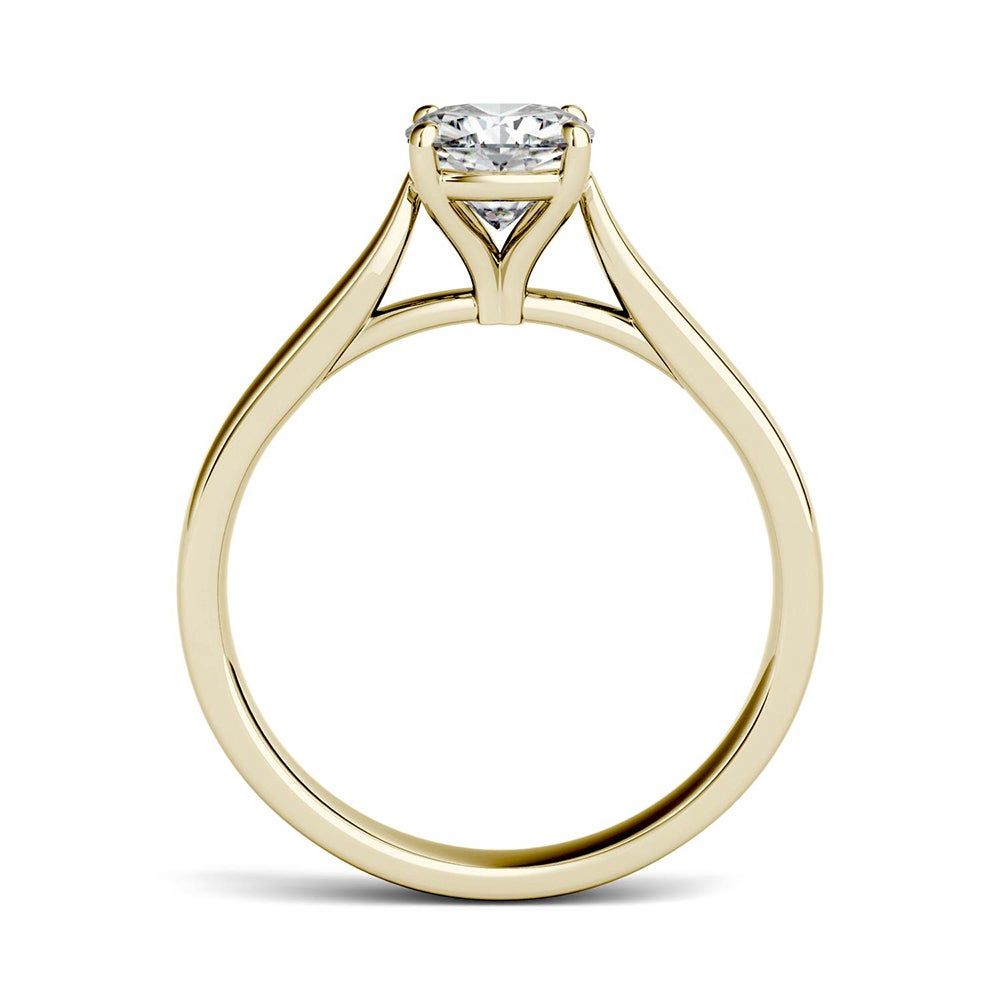 Cushion-Cut Moissanite Solitaire Ring 14K Yellow Gold (1 ct.)
