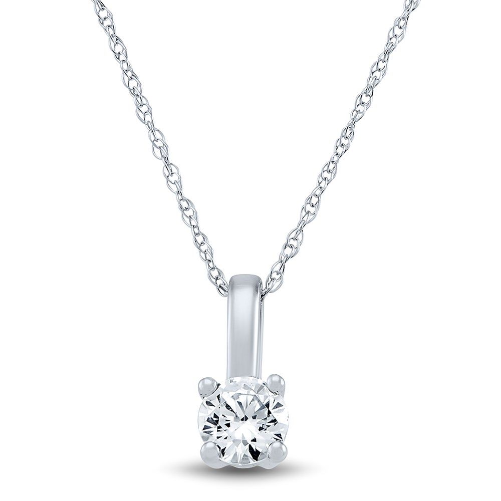 Lab Grown Diamond Solitaire Pendant in 10K White Gold (1/3 ct.)