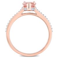 Pear-Shaped Morganite & Diamond Ring 10K Rose Gold (1/8 ct. tw.)