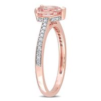 Pear-Shaped Morganite & Diamond Ring 10K Rose Gold (1/8 ct. tw.)