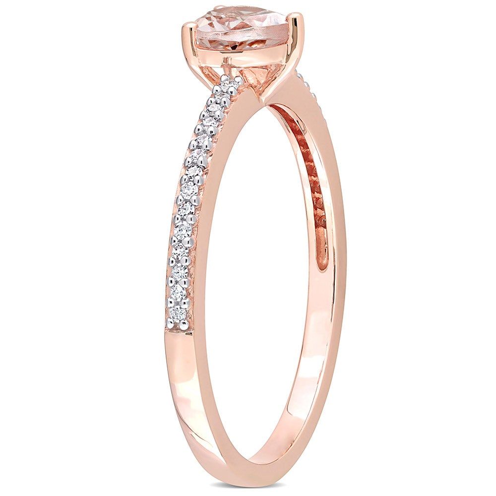 Heart-Shaped Morganite & Diamond Ring 10K Rose Gold