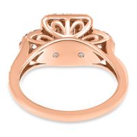 Double Halo Emerald-Cut Diamond Engagement Ring 14K Rose Gold (1 ct. tw.)