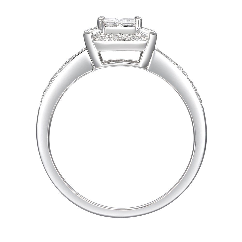 Quad Princess-Cut Diamond Ring 10K White Gold (1/2 ct. tw.)