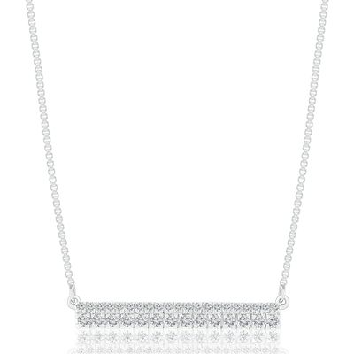 Stacking Diamond Bar Necklace in 10K White Gold (1/4 ct. tw.)