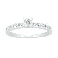 Pave Diamond Promise Ring 10K White Gold (1/7 ct. tw.)