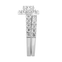 Lab Grown Diamond Round Halo Bridal Set 14K White Gold (3 ct. tw.)