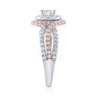 Round Halo Diamond Engagement Ring 14K White & Rose Gold (1 1/2 ct. tw.)