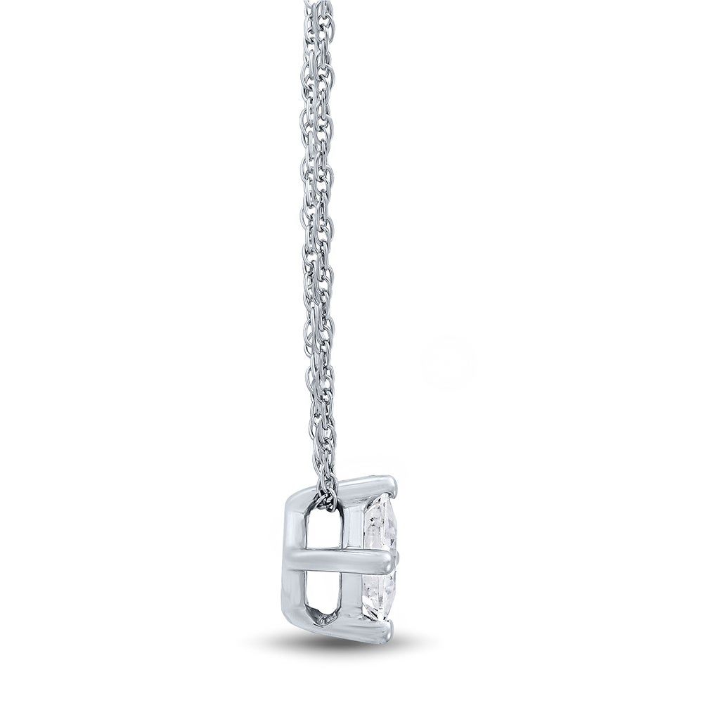 Lab Grown Diamond Pendant Solitaire in 14K White Gold (1/ ct