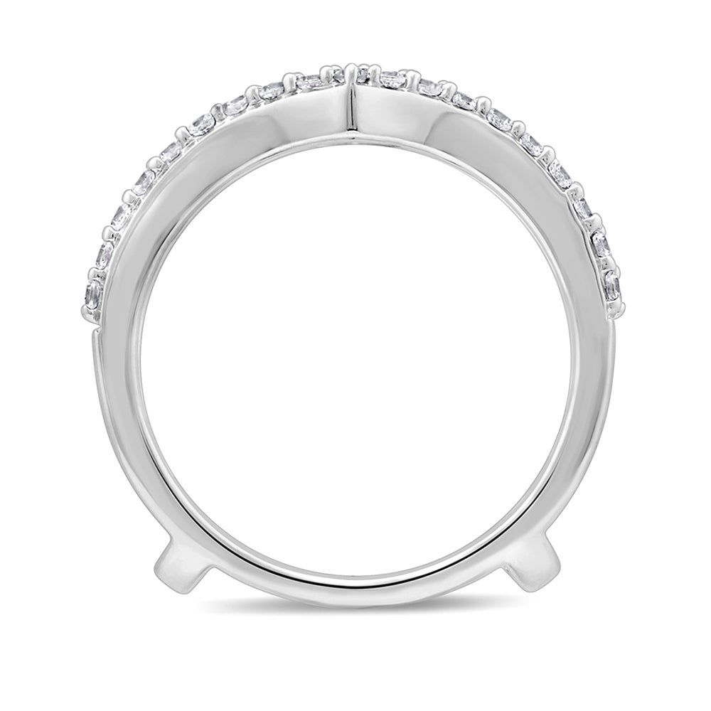 Diamond Enhancer Ring with Chevron Setting 14K White Gold (1/2 ct. tw.)