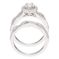 Round Diamond Bridal Set with Twist-Shank Bands 14K White Gold (3/4 ct. tw.)