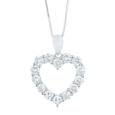 Diamond Heart Pendant in 14K White Gold (1 ct. tw.)
