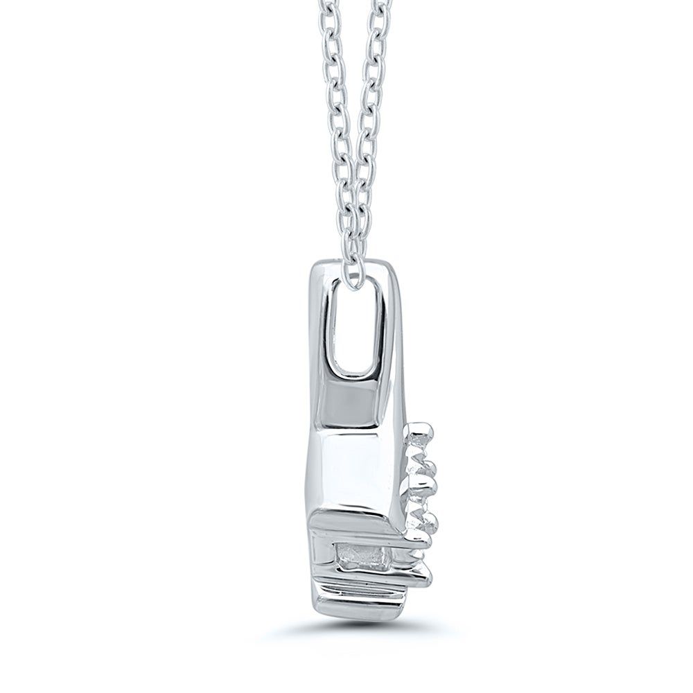 Two-Stone Diamond Accent Pendant in Sterling Silver