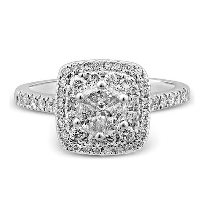 Cushion-Shaped Diamond Engagement Ring 14K White Gold (1 ct. tw.)