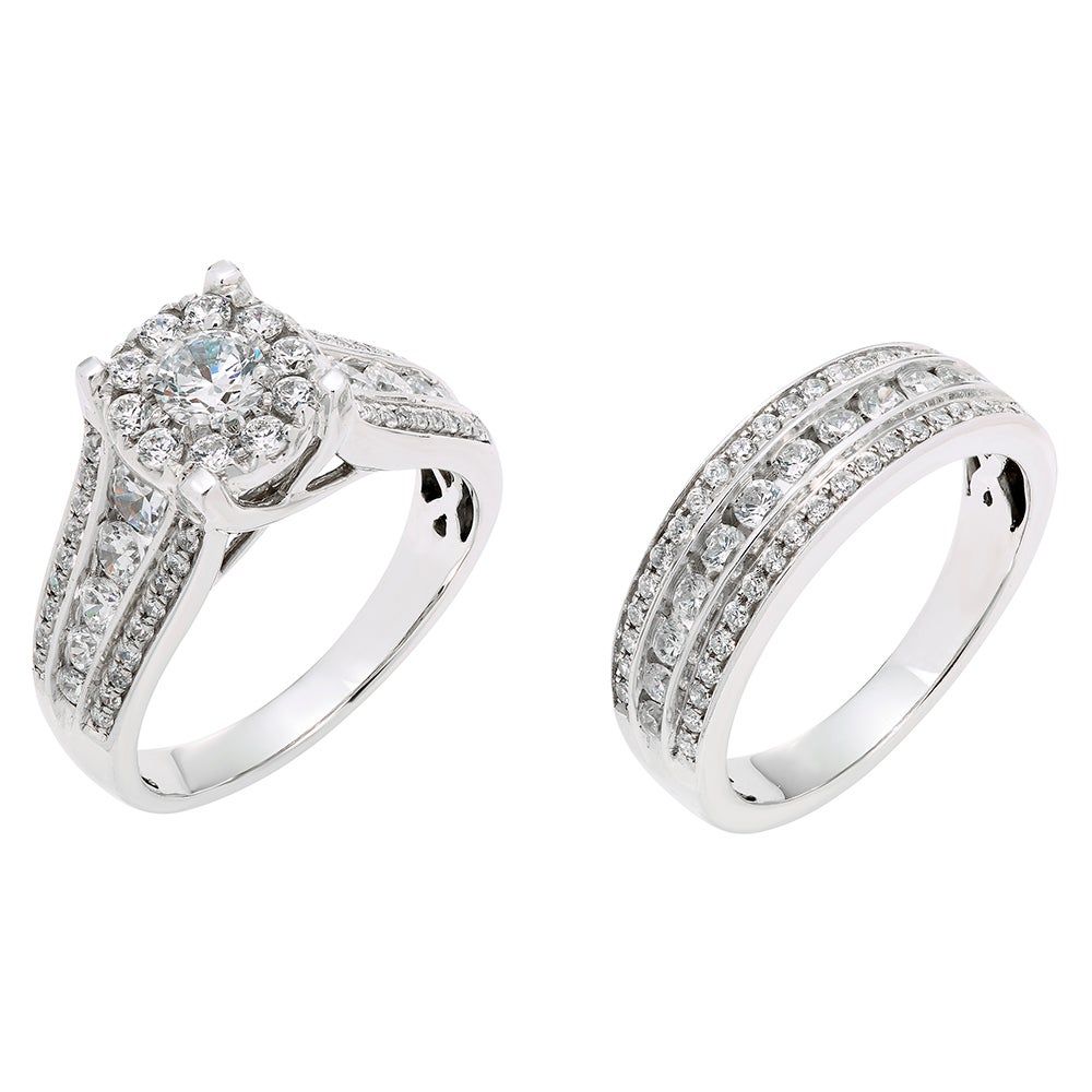 Multi-Row Diamond Bridal Set 10K White Gold (2 ct. tw.)