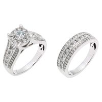 Multi-Row Diamond Bridal Set 10K White Gold (2 ct. tw.)