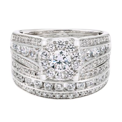 Multi-Row Diamond Bridal Set 10K White Gold (2 ct. tw.)