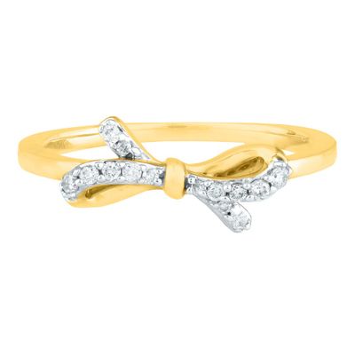 Diamond Bow Ring 10K Yellow Gold (1/10 ct. tw.)