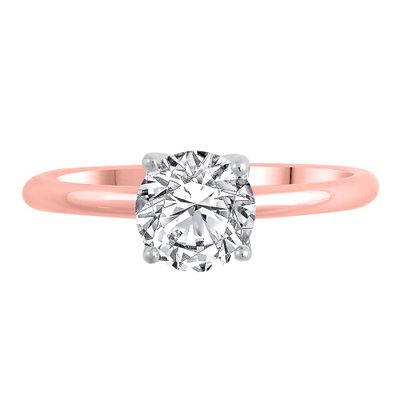 Lab Grown Diamond Round Solitaire Engagement Ring 14K Rose Gold (/ ct
