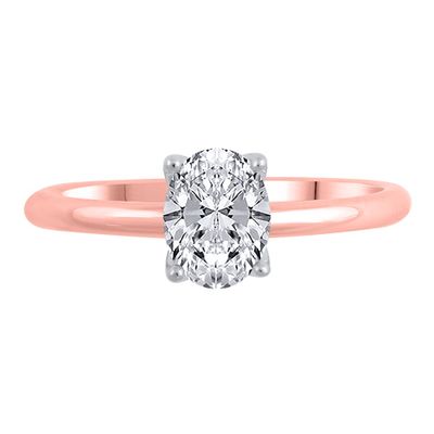 Lab Grown Diamond Solitaire Oval Engagement Ring 14K Rose Gold (1 1/2 ct.)